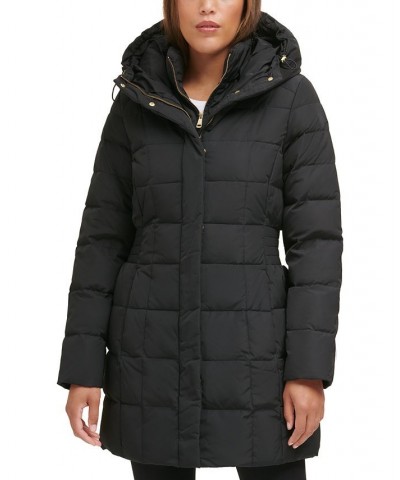 Women's Hooded Down Puffer Coat Black $54.40 Coats