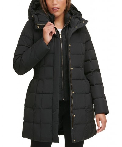 Women's Hooded Down Puffer Coat Black $54.40 Coats