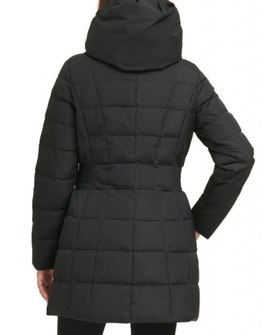 Women's Hooded Down Puffer Coat Black $54.40 Coats