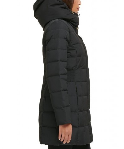 Women's Hooded Down Puffer Coat Black $54.40 Coats