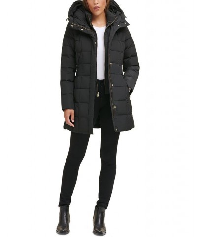 Women's Hooded Down Puffer Coat Black $54.40 Coats