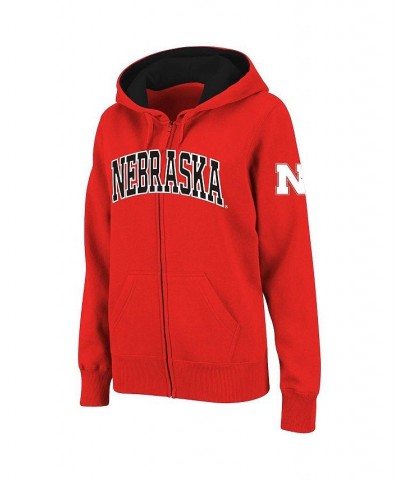 Women's Stadium Athletic Scarlet Nebraska Huskers Arched Name Full-Zip Hoodie Scarlet $31.85 Sweatshirts