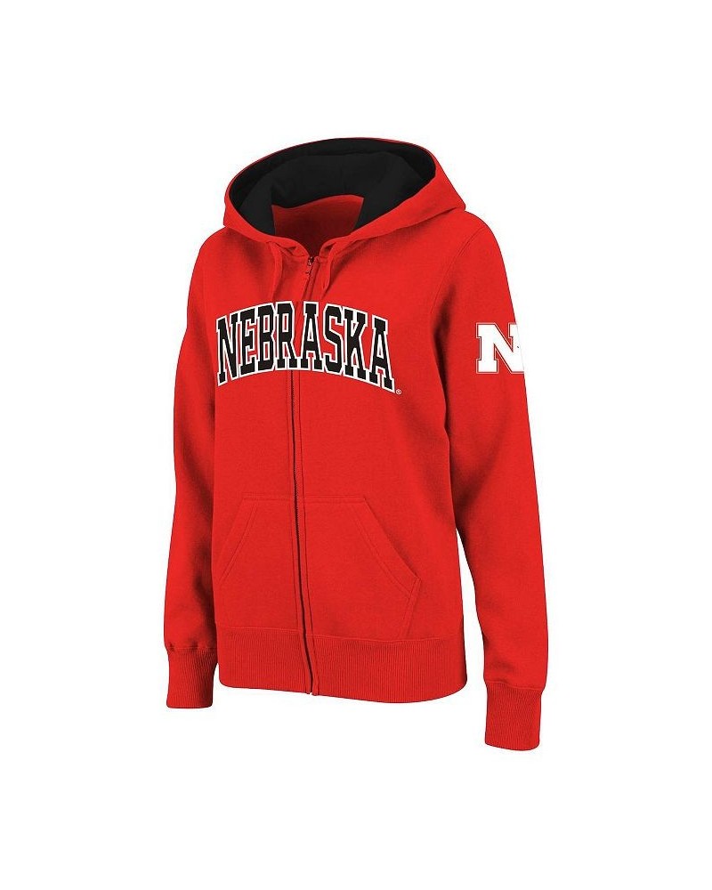 Women's Stadium Athletic Scarlet Nebraska Huskers Arched Name Full-Zip Hoodie Scarlet $31.85 Sweatshirts