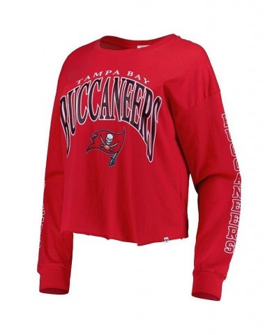 Women's Red Tampa Bay Buccaneers Skyler Parkway Cropped Long Sleeve T-shirt Red $23.03 Tops
