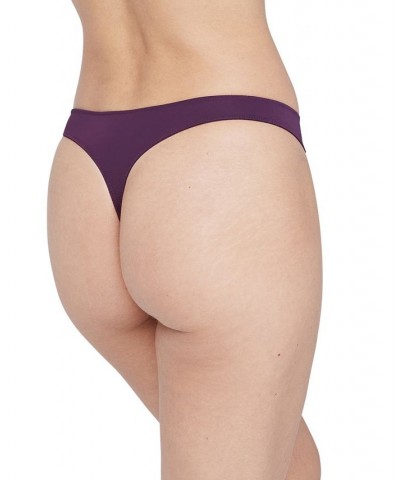 Women's Entice Eyelash Lace Trim Thong 371143 Majestic / Nylon $13.69 Panty