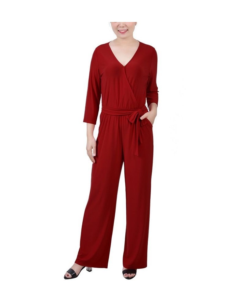 Petite Belted Jumpsuit Purple $29.78 Pants