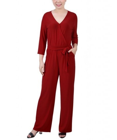 Petite Belted Jumpsuit Purple $29.78 Pants