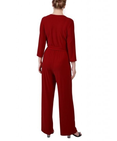 Petite Belted Jumpsuit Purple $29.78 Pants