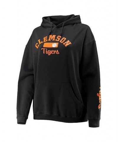 Women's Black Clemson Tigers Rock n Roll Super Oversized Pullover Hoodie Black $32.80 Sweatshirts