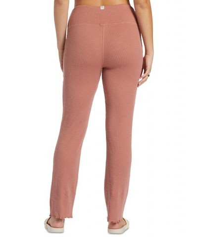 Juniors' Zuma Ribbed Knit Flare Pants Pink $30.08 Pants