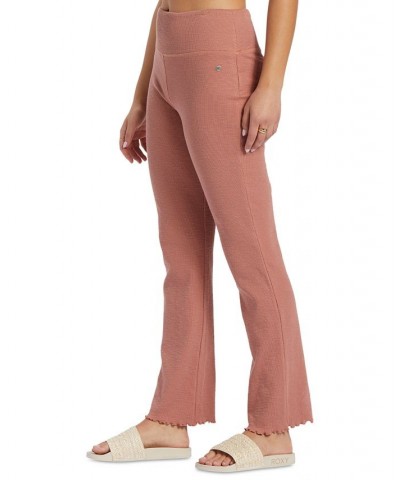 Juniors' Zuma Ribbed Knit Flare Pants Pink $30.08 Pants