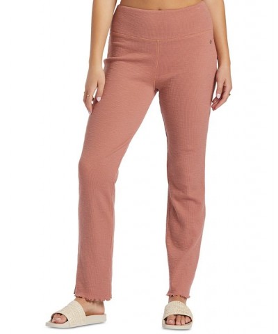 Juniors' Zuma Ribbed Knit Flare Pants Pink $30.08 Pants