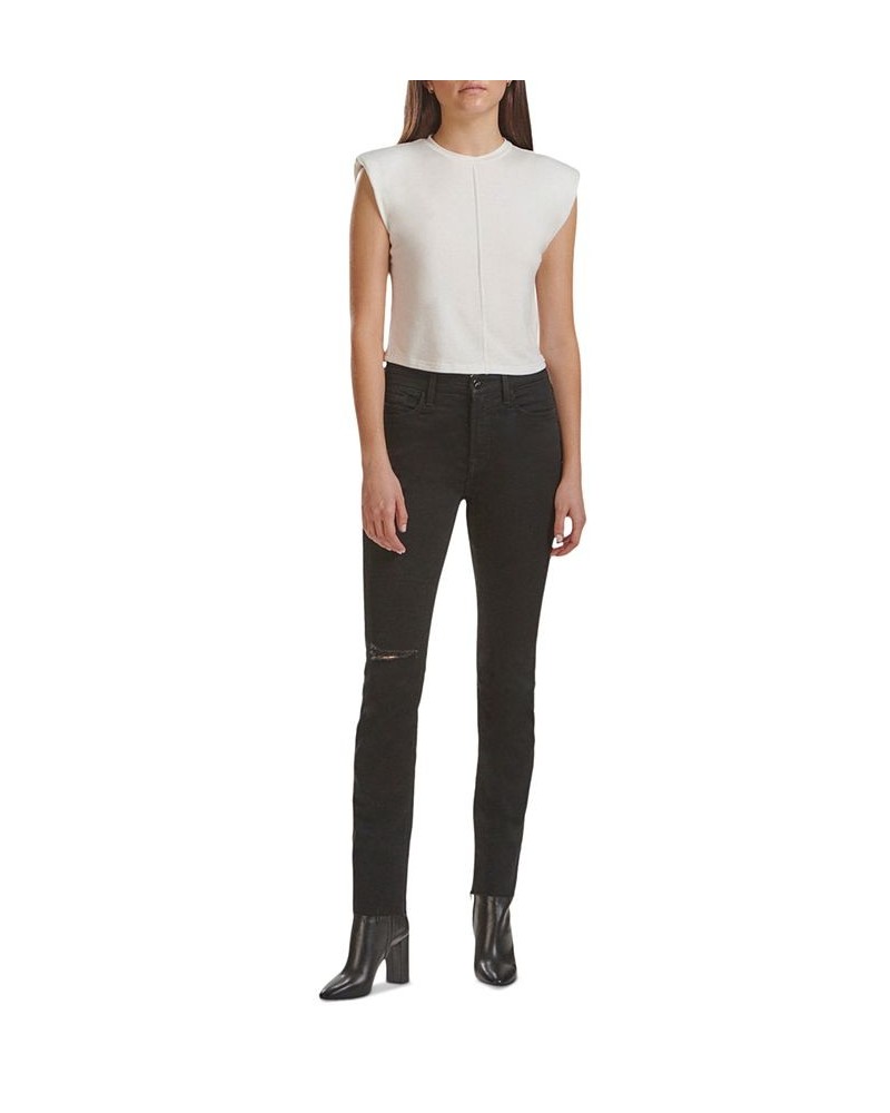 by 7 For All Mankind Women's Mid-Rise Slim Straight-Leg Jeans Blkdestry $34.70 Jeans