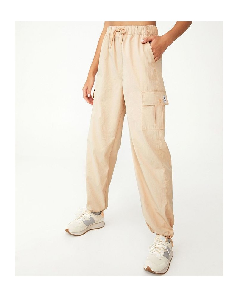 Women's Woven Cargo Pants Tan/Beige $28.59 Pants