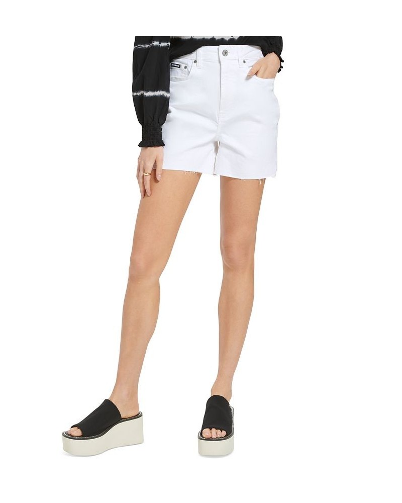 Women's Kent High-Rise Cut Rinse Denim White $28.59 Shorts