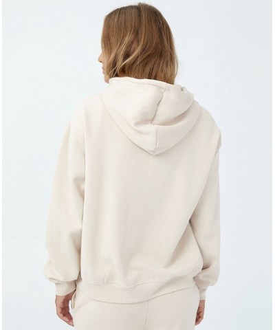 Women's Classic Zip-Through Hoodie Top Tan/Beige $24.00 Sweatshirts