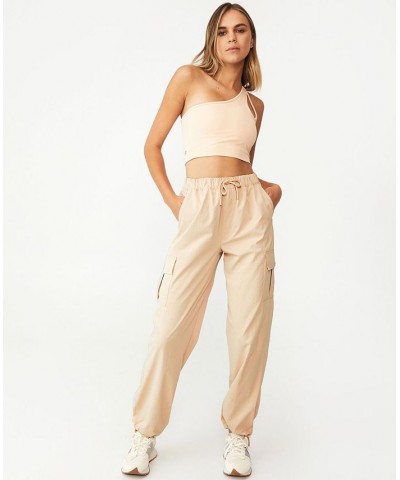 Women's Woven Cargo Pants Tan/Beige $28.59 Pants