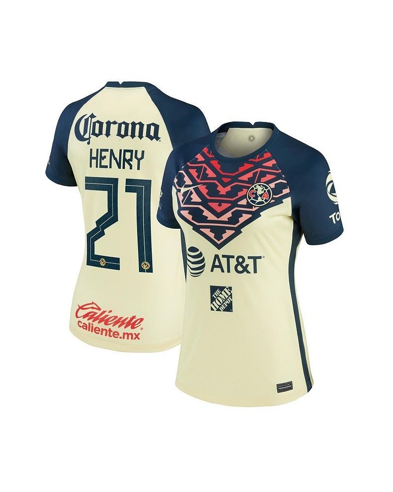 Women's Henry Martin Yellow Club America 2021/22 Home Breathe Stadium Replica Player Jersey Yellow $45.50 Jersey