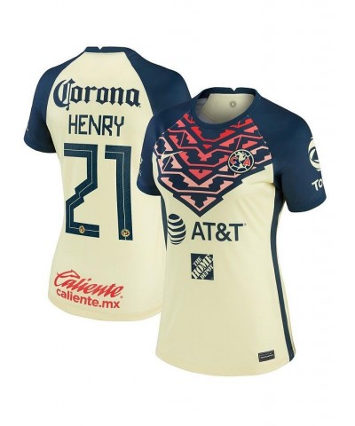 Women's Henry Martin Yellow Club America 2021/22 Home Breathe Stadium Replica Player Jersey Yellow $45.50 Jersey