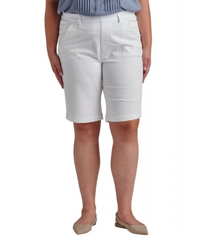 Plus Size Maddie Mid Rise Bermuda Pull-On Shorts White $23.10 Shorts