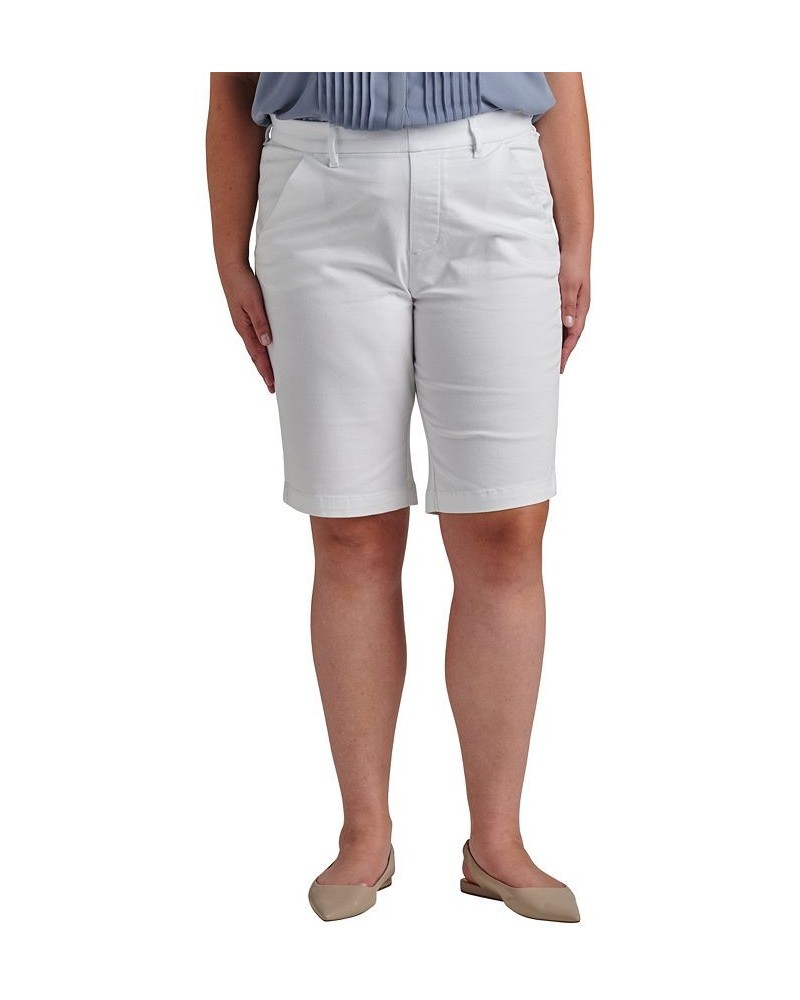 Plus Size Maddie Mid Rise Bermuda Pull-On Shorts White $23.10 Shorts