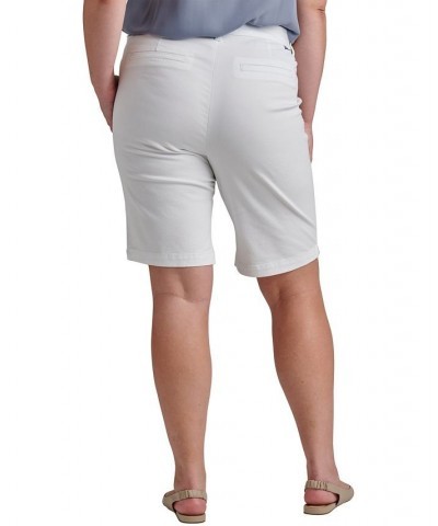 Plus Size Maddie Mid Rise Bermuda Pull-On Shorts White $23.10 Shorts