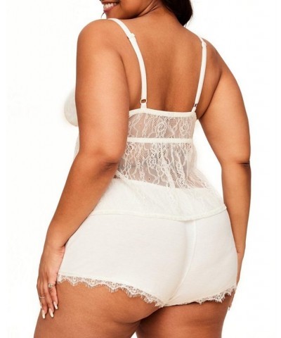 Niomi Women's Plus-Size Pajama Camisole & Short Pajama Set White $35.72 Sleepwear