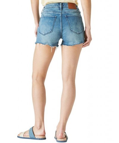 High-Rise Curvy Raw-Hem Shorts Glass Mount $34.98 Shorts
