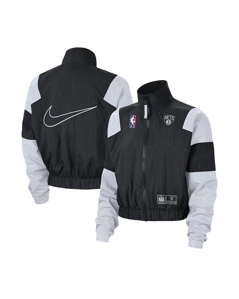 Women's Black Brooklyn Nets Courtside Full-Zip Jacket Black $53.90 Jackets