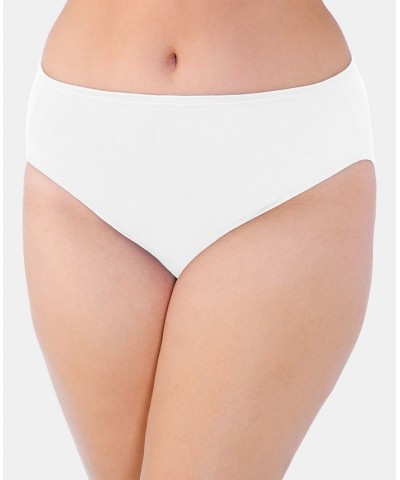 Women's Illumination Plus Size High-Cut Satin-Trim Brief Underwear 13810 White $8.25 Panty