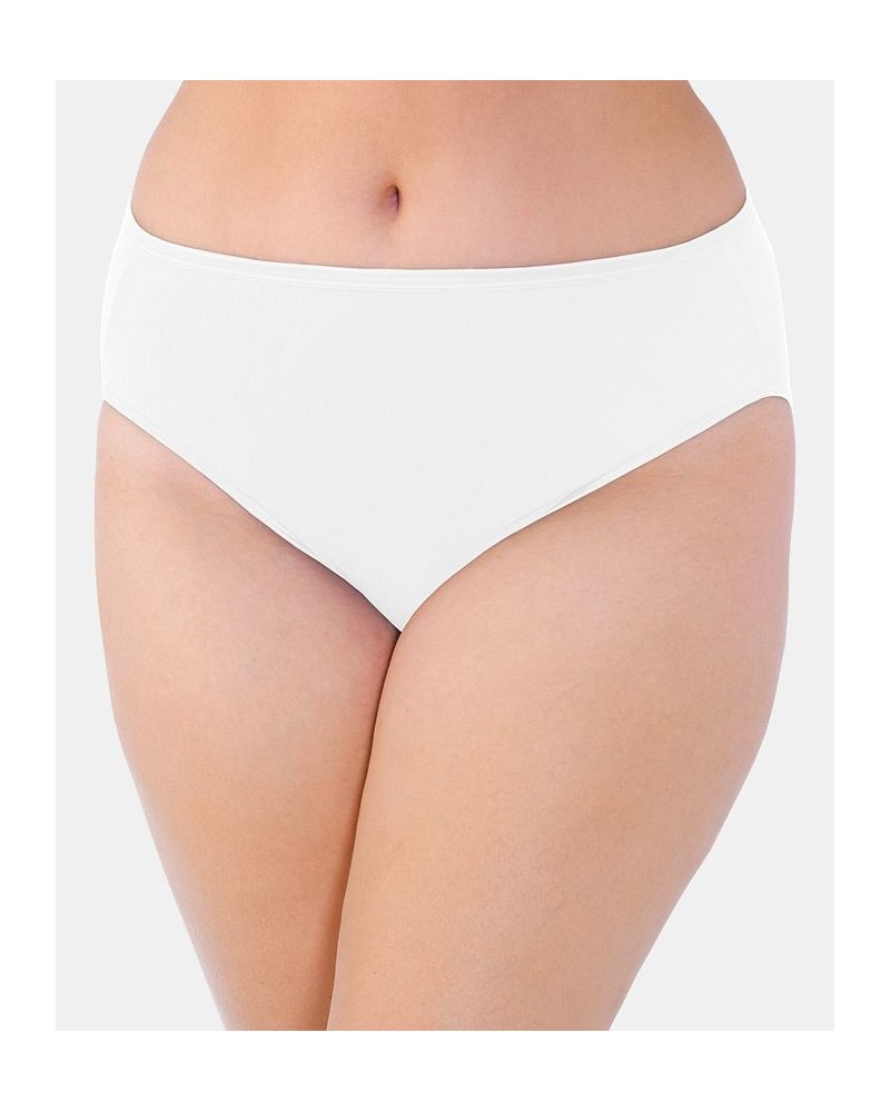 Women's Illumination Plus Size High-Cut Satin-Trim Brief Underwear 13810 White $8.25 Panty