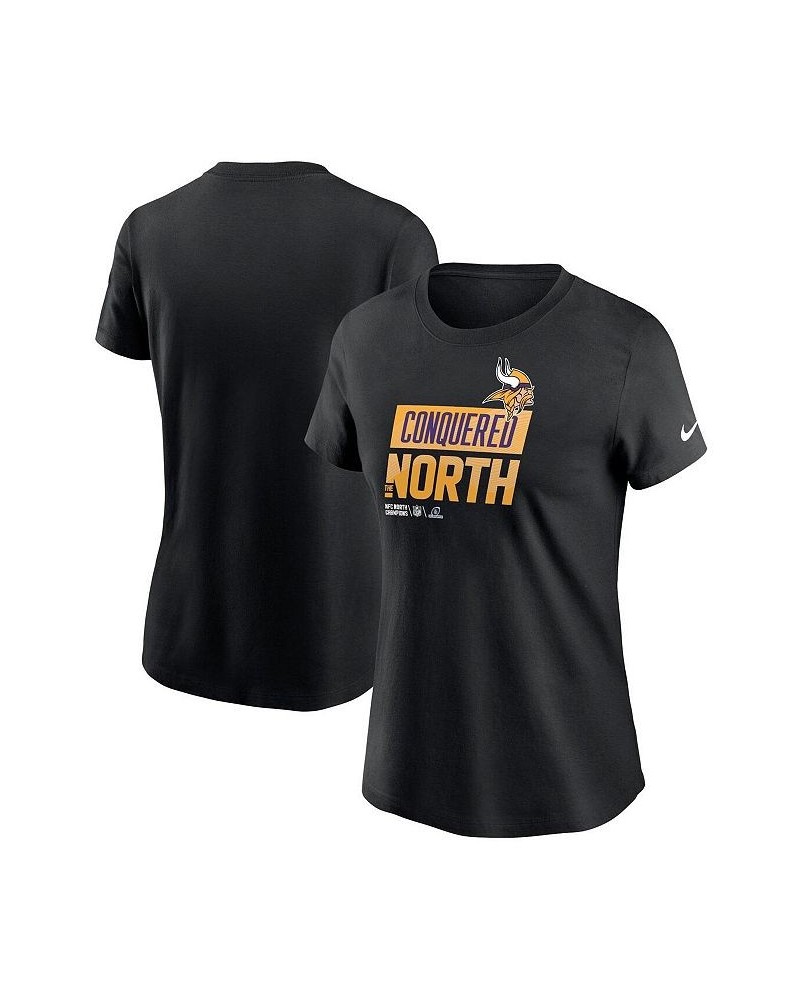 Women's Black Minnesota Vikings 2022 NFC North Division Champions Locker Room Trophy Collection T-shirt Black $24.50 Tops