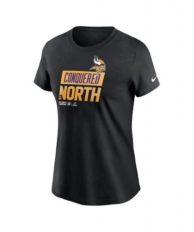 Women's Black Minnesota Vikings 2022 NFC North Division Champions Locker Room Trophy Collection T-shirt Black $24.50 Tops