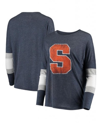 Women's Navy Syracuse Orange Swell Stripe Long Sleeve T-shirt Navy $27.55 Tops