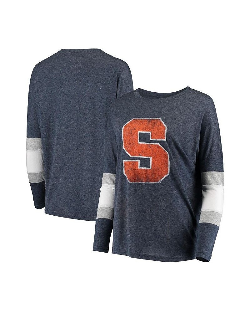 Women's Navy Syracuse Orange Swell Stripe Long Sleeve T-shirt Navy $27.55 Tops