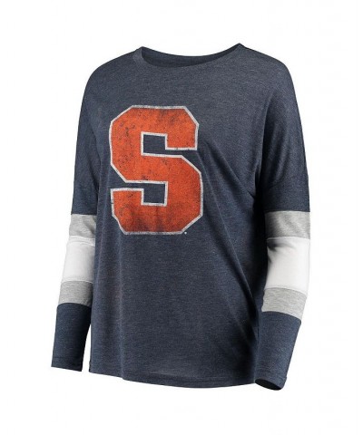 Women's Navy Syracuse Orange Swell Stripe Long Sleeve T-shirt Navy $27.55 Tops