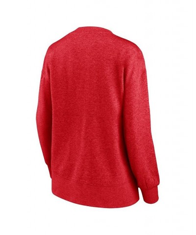 Women's Branded Heathered Red Wisconsin Badgers Jump Distribution Pullover Sweatshirt Heathered Red $26.00 Sweatshirts