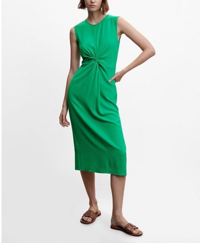 Women's Knot Textured Dress Green $32.20 Dresses