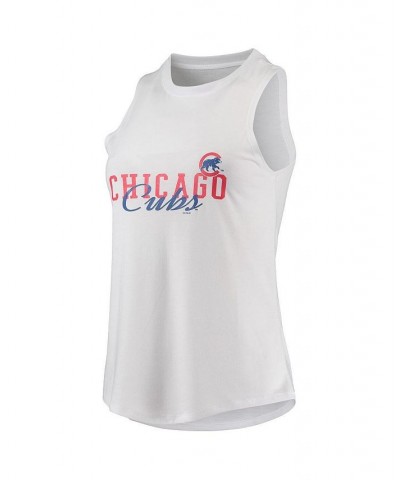 Women's White Black Chicago Cubs Sonata Tank Top and Leggings Set White $31.00 Pajama