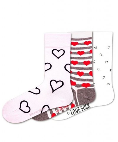 Hearts Bundle Women's 3 Pack Organic Cotton Seamless Toe Novelty Socks Multi $23.40 Socks