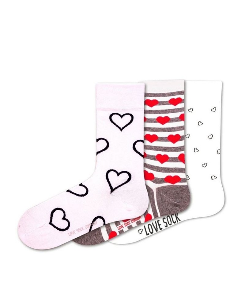 Hearts Bundle Women's 3 Pack Organic Cotton Seamless Toe Novelty Socks Multi $23.40 Socks