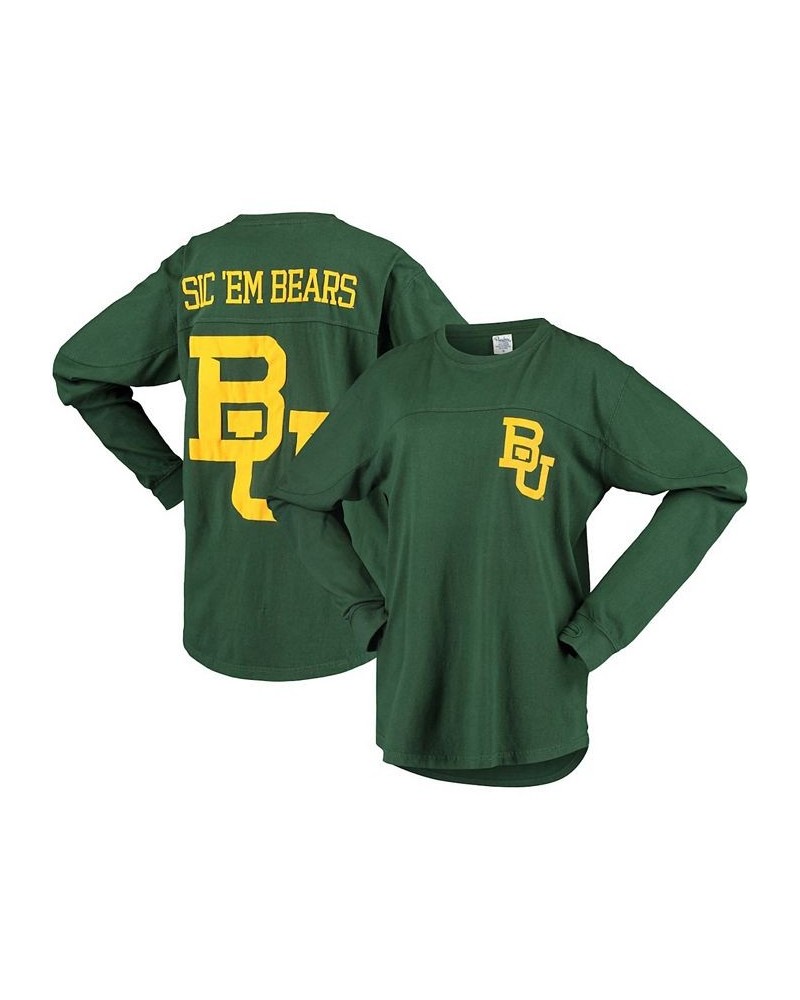 Women's Green Baylor Bears Big Shirt Oversized Long Sleeve T-shirt Green $29.14 Tops