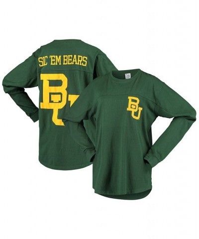 Women's Green Baylor Bears Big Shirt Oversized Long Sleeve T-shirt Green $29.14 Tops