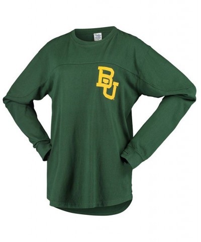 Women's Green Baylor Bears Big Shirt Oversized Long Sleeve T-shirt Green $29.14 Tops