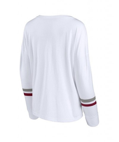 Women's Branded White Alabama Crimson Tide Retro Power Striped Long Sleeve T-shirt White $19.80 Tops