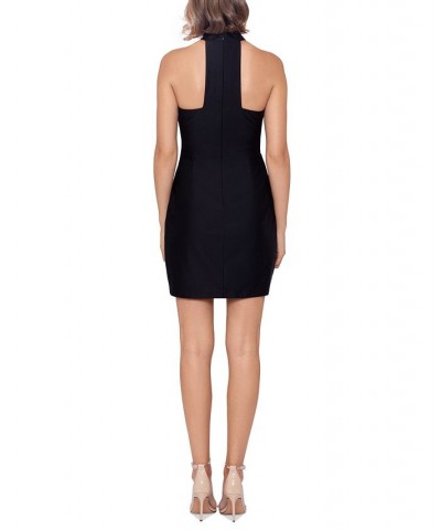 Juniors' Mock Neck Dress Black $32.00 Dresses