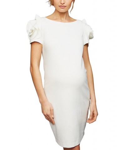 Maternity Ruffled Shift Dress White $62.04 Dresses