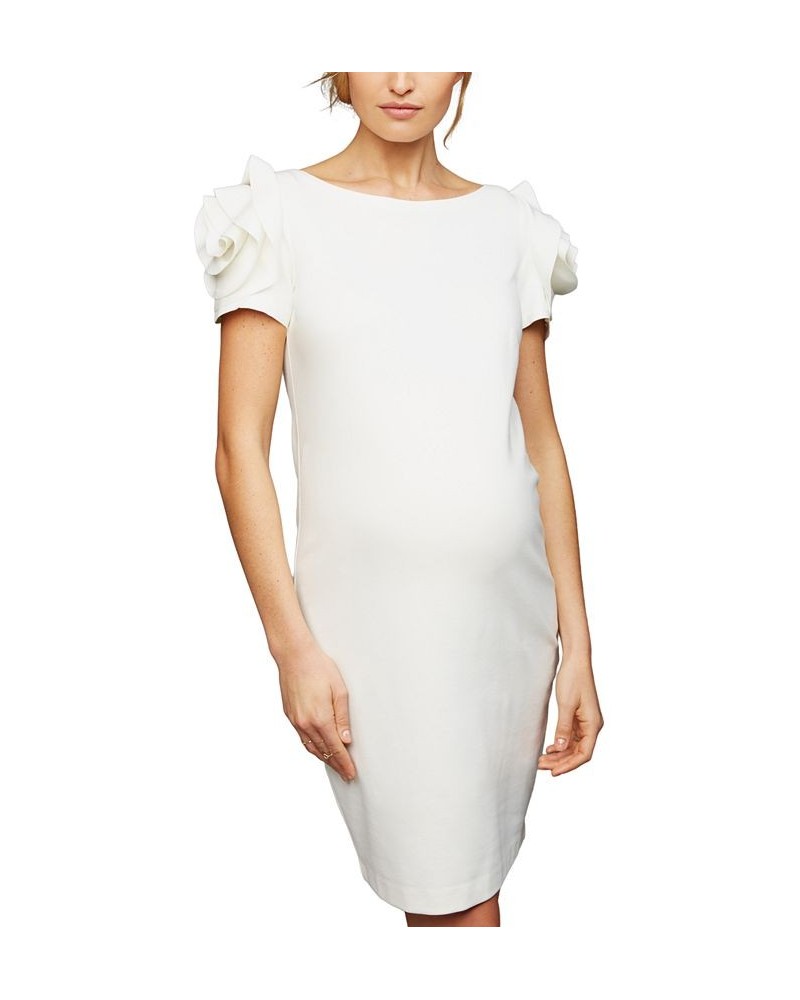 Maternity Ruffled Shift Dress White $62.04 Dresses