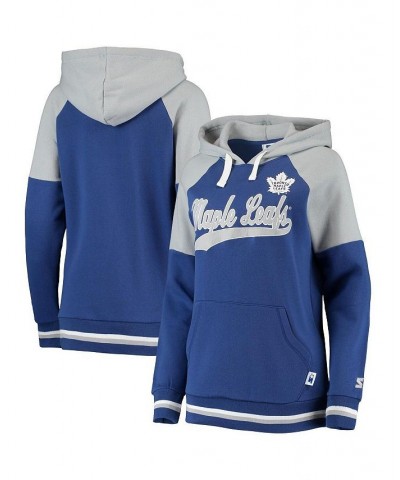 Women's Blue and Gray Toronto Maple Leafs Crossbar Raglan Pullover Hoodie Blue, Gray $40.00 Sweatshirts