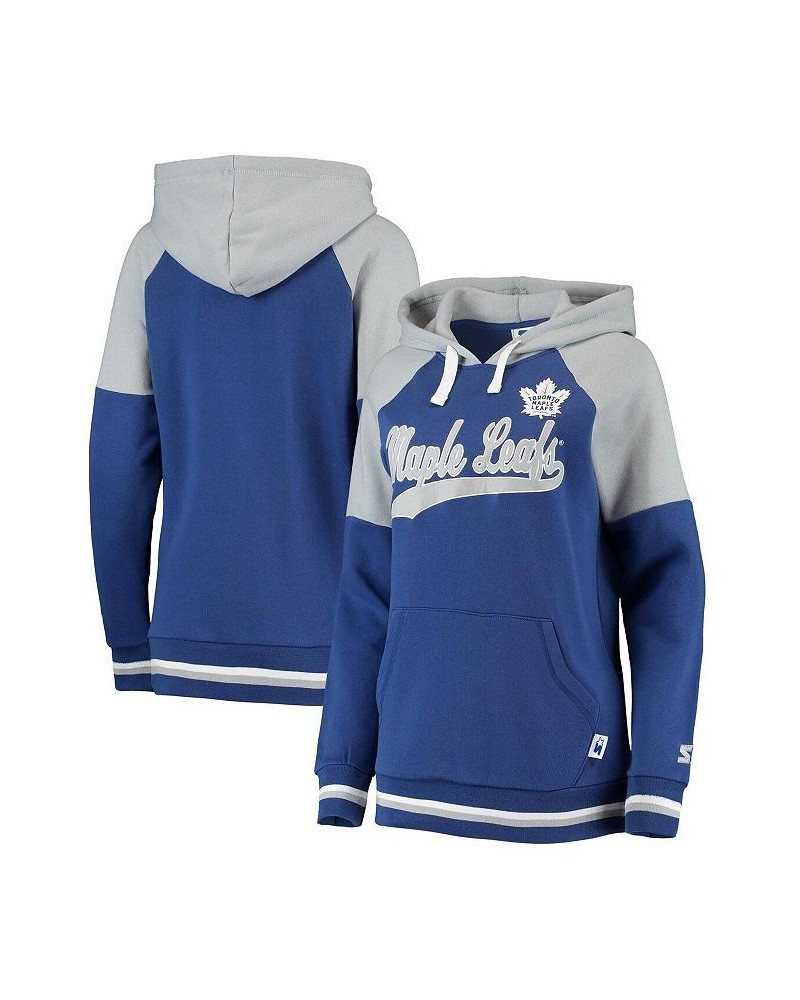 Women's Blue and Gray Toronto Maple Leafs Crossbar Raglan Pullover Hoodie Blue, Gray $40.00 Sweatshirts